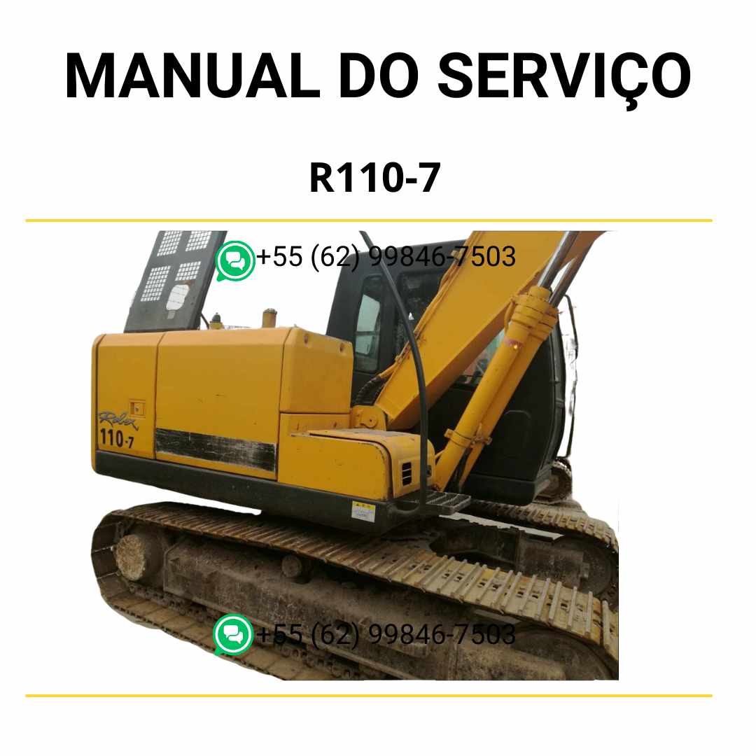 Manual de serviço Hyundai R110-7 escavador hidráulico em PDF, guia detalhado de manutenção com diagramas técnicos e instruções completas