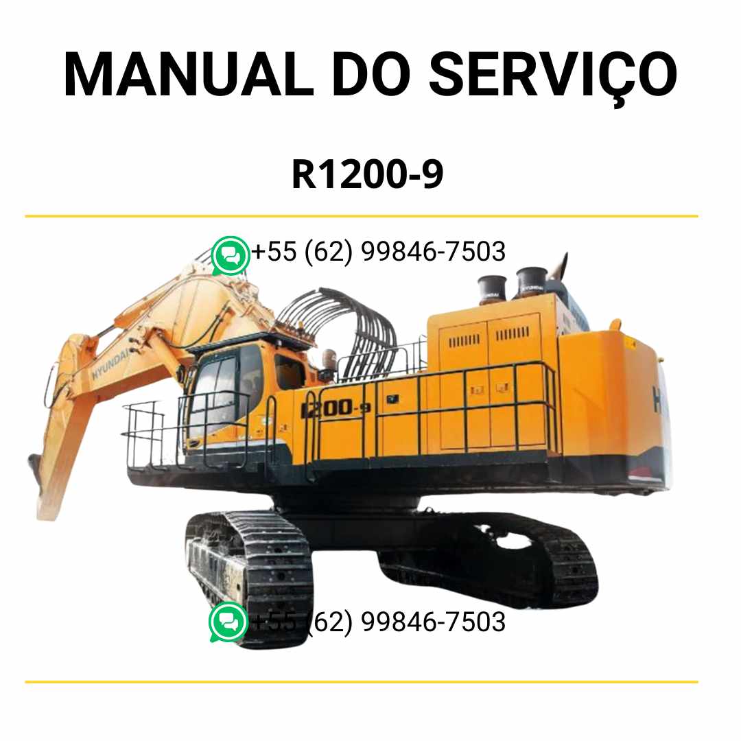 Manual de serviço Hyundai R1200-9 escavador hidráulico em PDF, guia completo de manutenção com instruções técnicas detalhadas e diagramas ilustrados