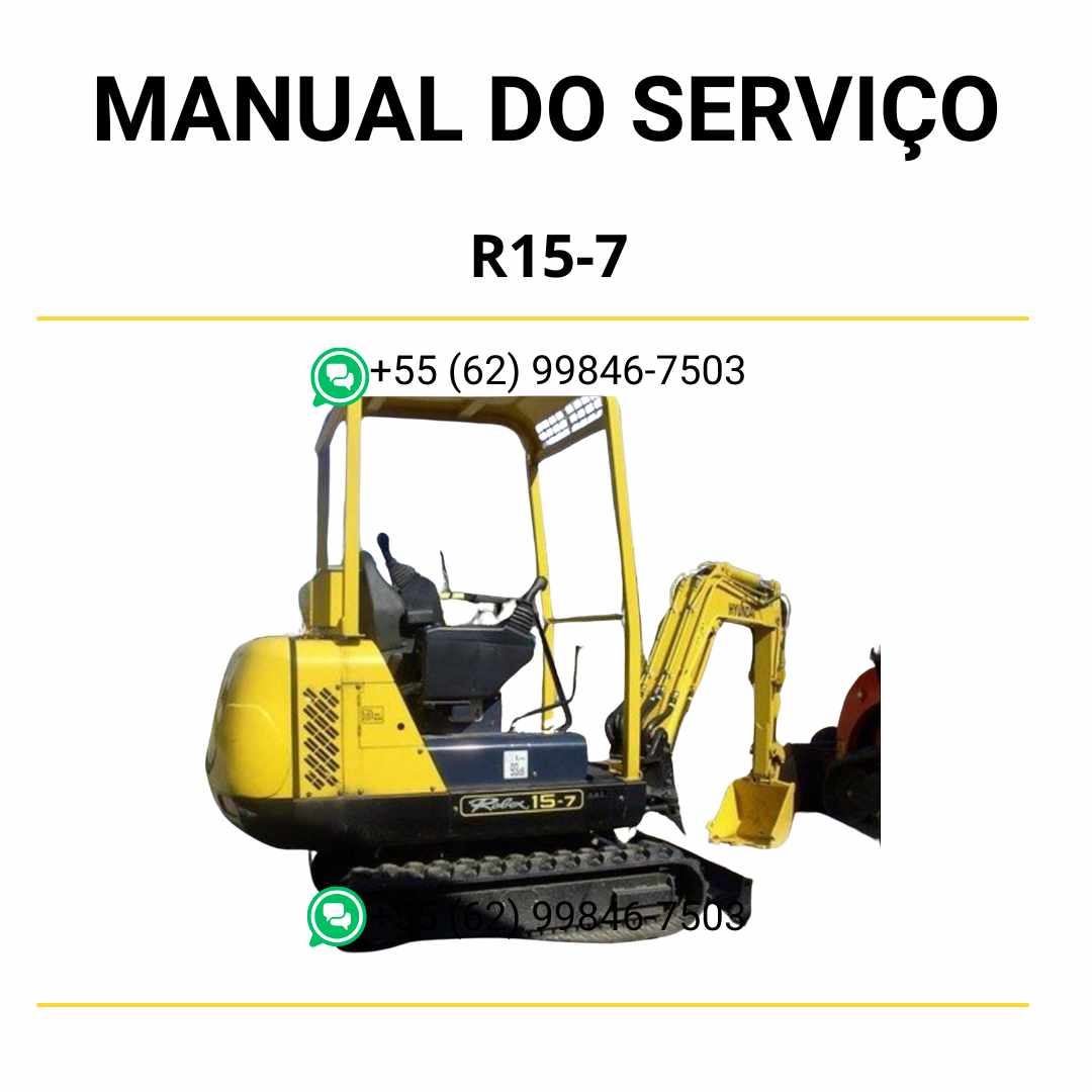 Manual de serviço Hyundai R15-7 em PDF para mini escavador, guia completo com instruções de manutenção e diagramas técnicos ilustrados