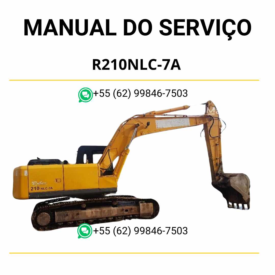 Manual de serviço Hyundai R210NLC-7A em PDF para escavador hidráulico, guia completo de manutenção e reparos técnicos