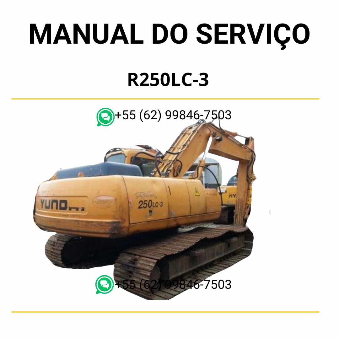 Manual de serviço Hyundai R250LC-3 escavador hidráulico em PDF com guia completo de manutenção e diagramas técnicos ilustrados