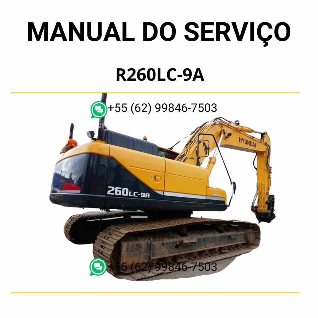 Manual de serviço Hyundai R260LC-9A escavador hidráulico em PDF com guia completo de manutenção e diagramas técnicos ilustrados
