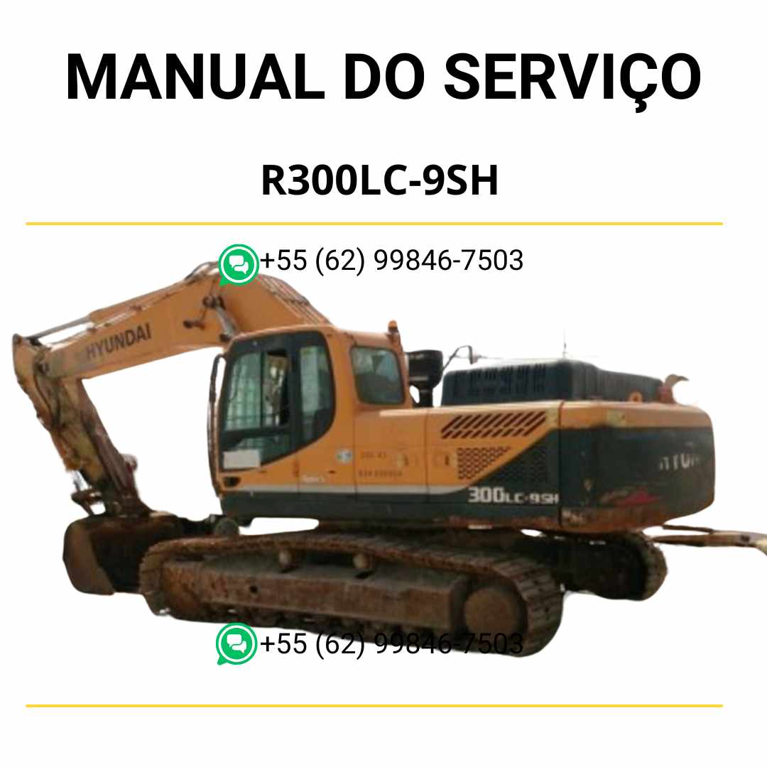 Manual de serviço Hyundai R300LC-9SH escavador hidráulico em PDF com guia detalhado de manutenção e diagramas técnicos completos