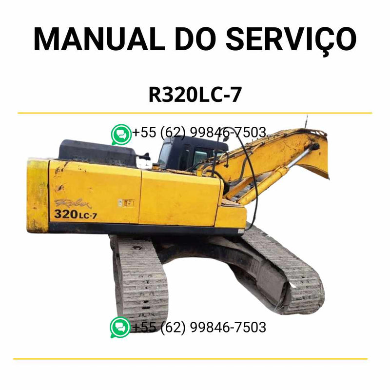 Manual de serviço Hyundai R320LC-7 escavador hidráulico em PDF com instruções detalhadas de manutenção e diagramas técnicos completos
