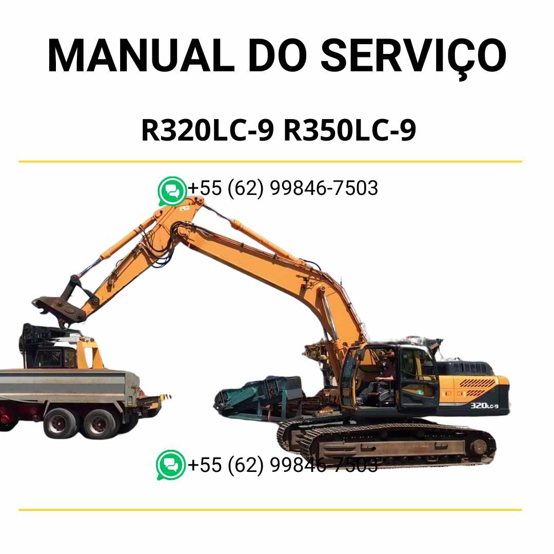 Manual de serviço Hyundai R320LC-9 e R350LC-9 escavadores hidráulicos em PDF com instruções completas de manutenção e diagramas técnicos