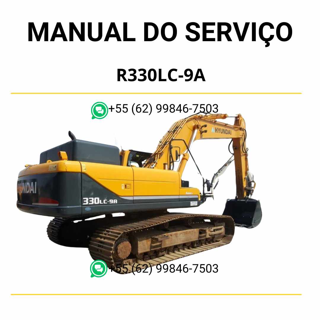 Manual de serviço Hyundai R330LC-9A escavador hidráulico em PDF com guia completo de manutenção preventiva e diagramas técnicos ilustrados
