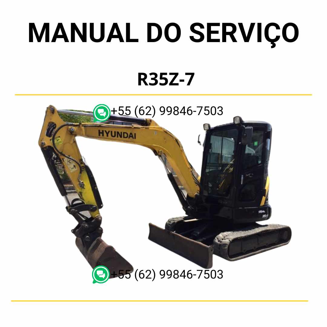 Manual de serviço Hyundai R35Z-7 escavador hidráulico em PDF com guia prático de manutenção e diagramas técnicos completos