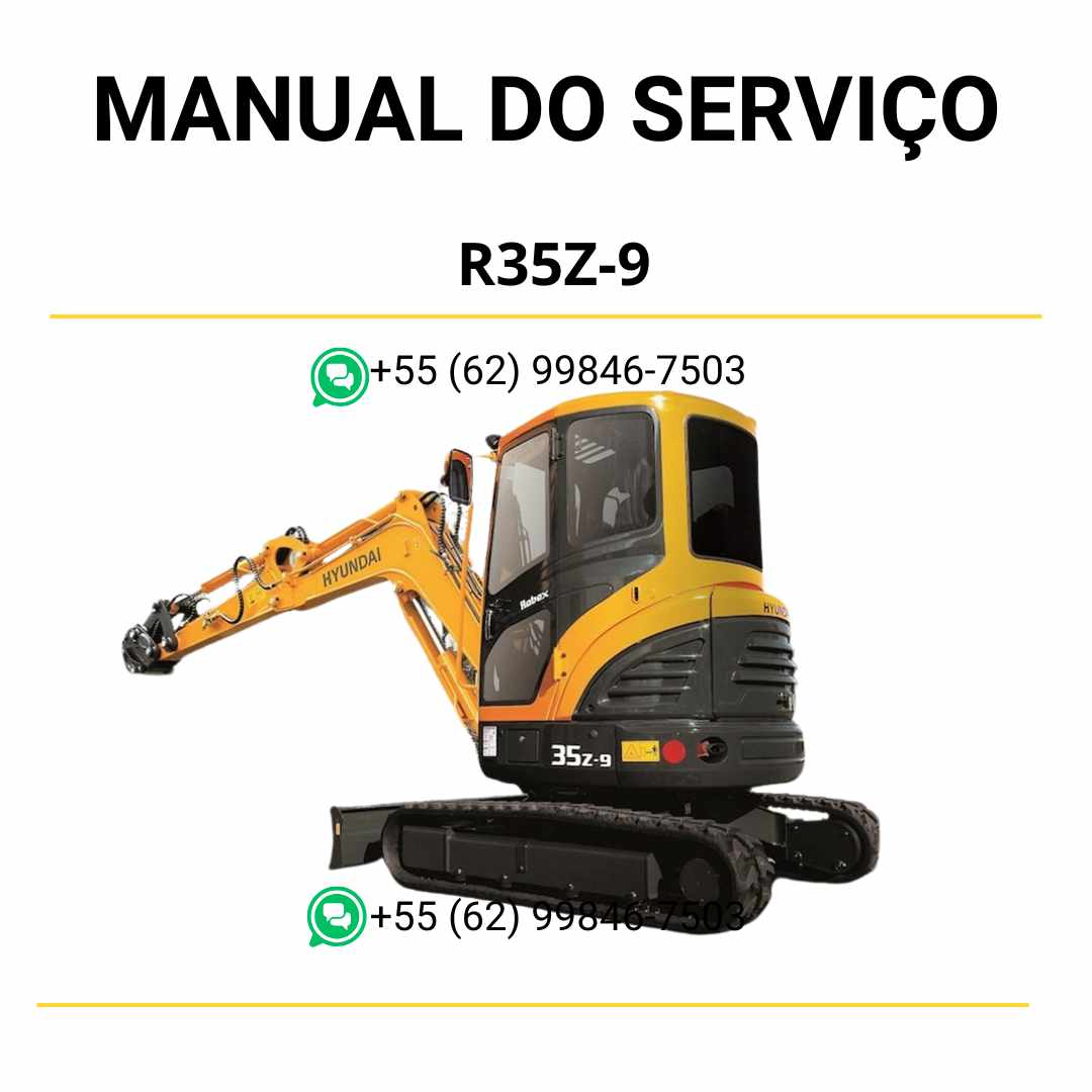 Manual de serviço Hyundai R35Z-9 escavador hidráulico em PDF com guia completo de manutenção preventiva e diagramas técnicos ilustrados