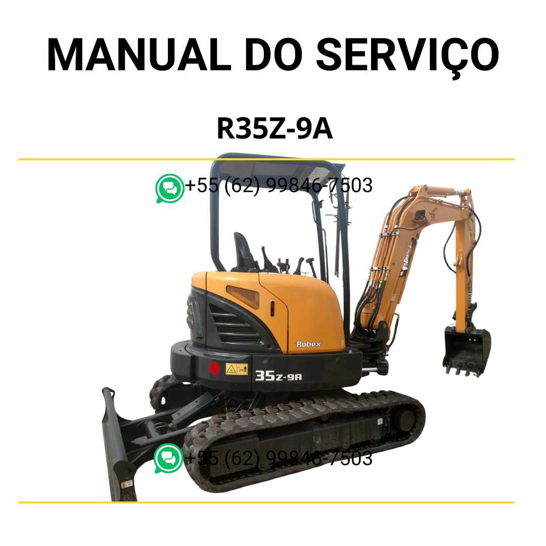 Manual de serviço Hyundai R35Z-9A mini escavador em PDF com instruções detalhadas de manutenção e diagramas técnicos ilustrados