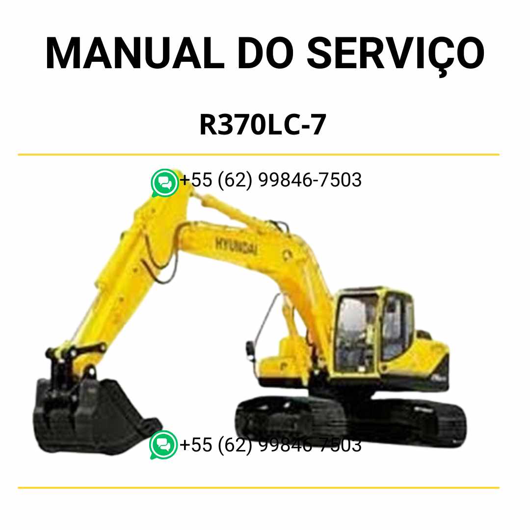 Manual de serviço Hyundai R370LC-7 escavador hidráulico em PDF com guia completo de manutenção preventiva e diagramas técnicos ilustrados