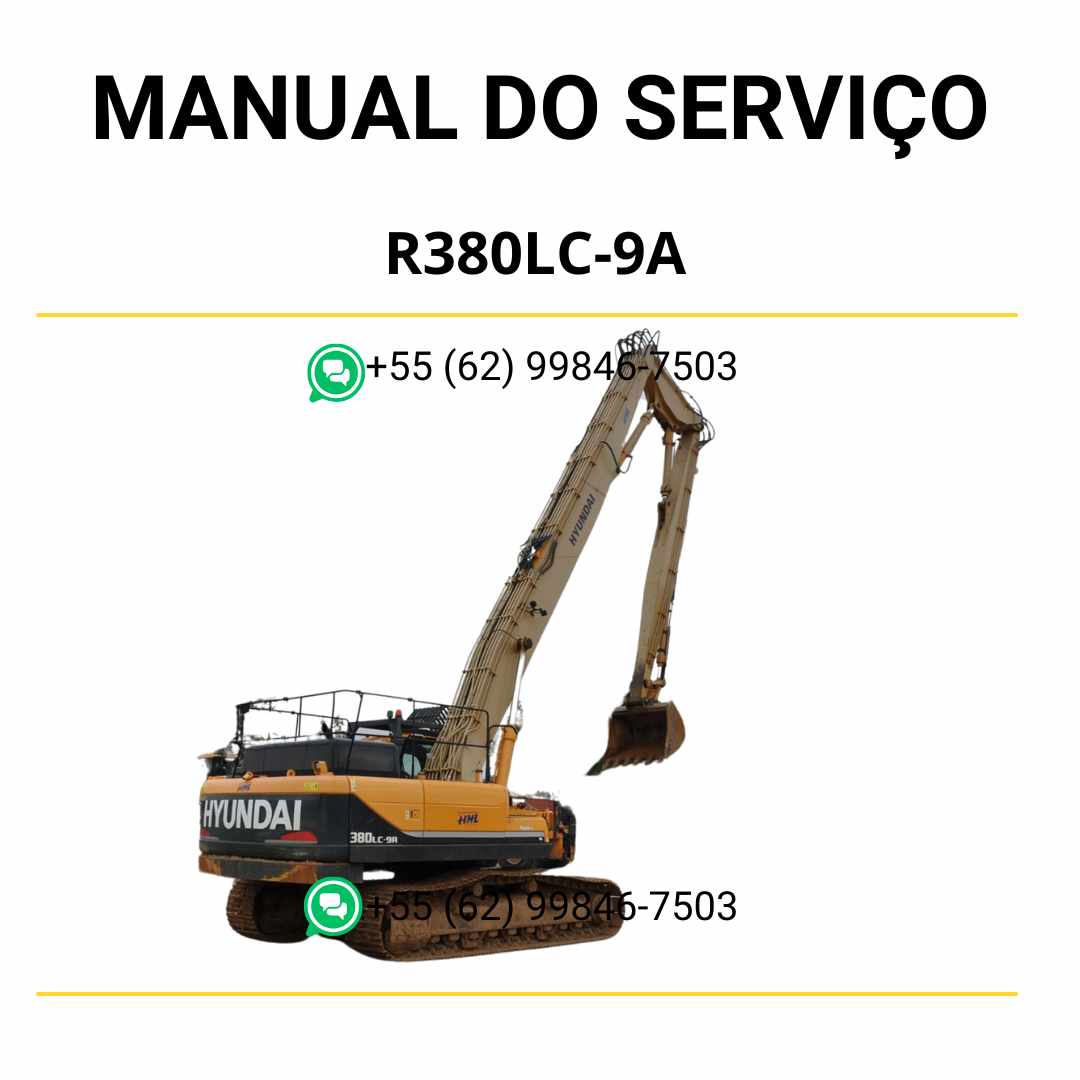 Manual de serviço Hyundai R380LC-9A escavador hidráulico em PDF com guia completo de manutenção e diagramas técnicos detalhados