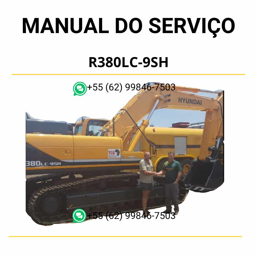 Manual de serviço Hyundai R380LC-9SH escavador hidráulico em PDF com instruções detalhadas de manutenção e diagramas técnicos ilustrados