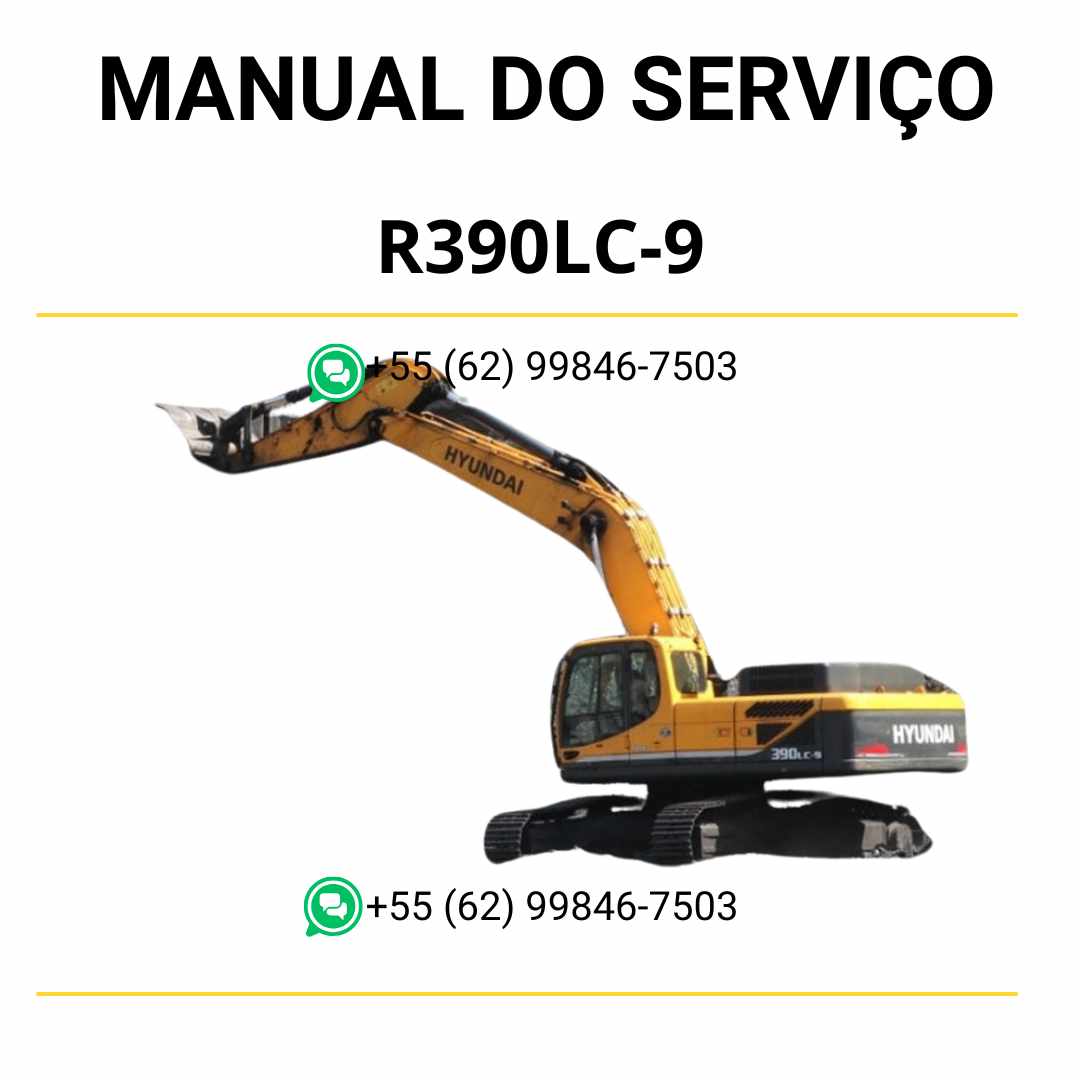 Manual de serviço Hyundai R390LC-9 escavador hidráulico em PDF com guia completo de manutenção e diagramas técnicos ilustrados