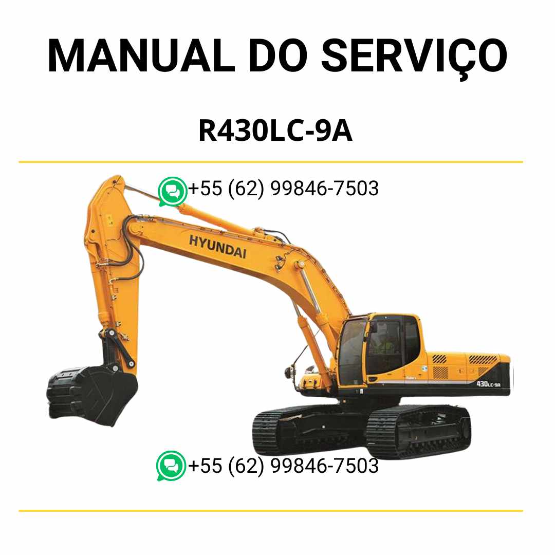 Manual de serviço Hyundai R430LC-9A escavador hidráulico em PDF com guia completo de manutenção preventiva e diagramas técnicos ilustrados
