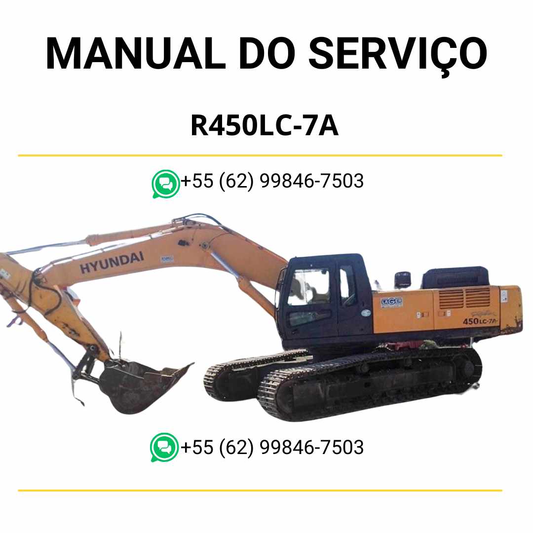 Manual de serviço Hyundai R450LC-7A escavador hidráulico em PDF com guia detalhado de manutenção e diagramas técnicos ilustrados