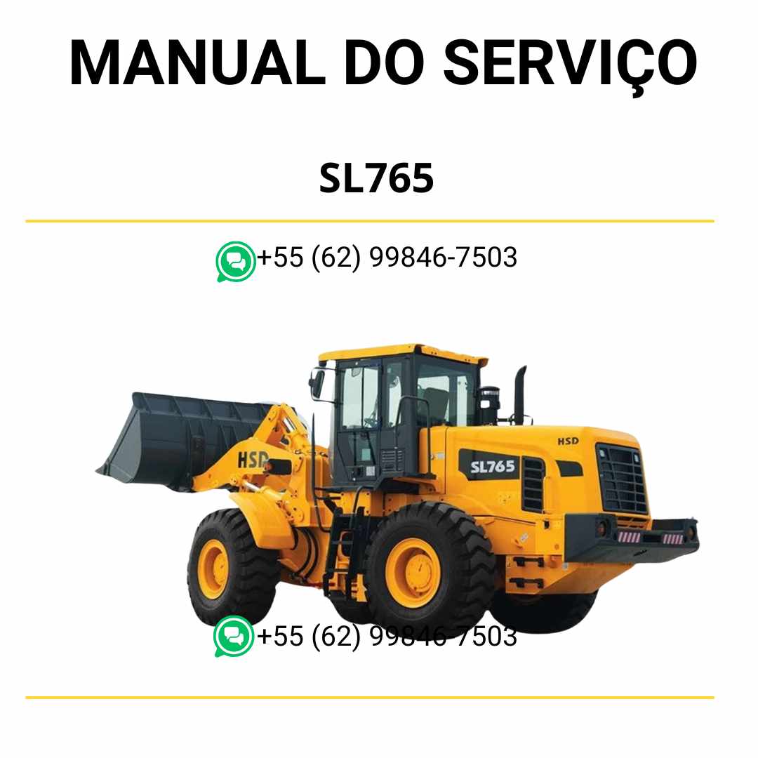 Manual de serviço Hyundai SL765 pá carregadeira em PDF com orientações detalhadas de manutenção preventiva, reparo e ajustes técnicos