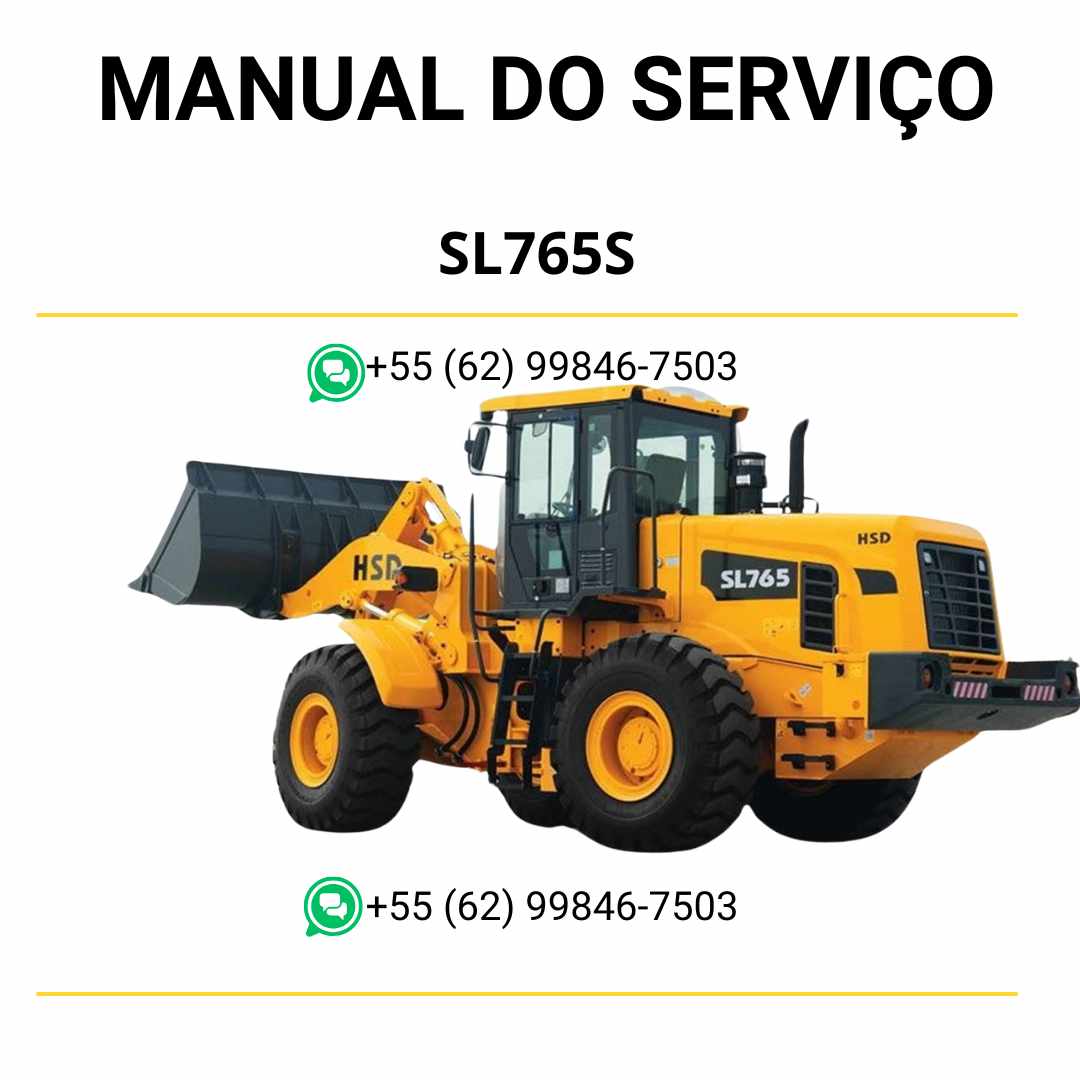 Manual de serviço Hyundai SL765S pá carregadeira em PDF com instruções completas de manutenção, reparos e diagnóstico técnico