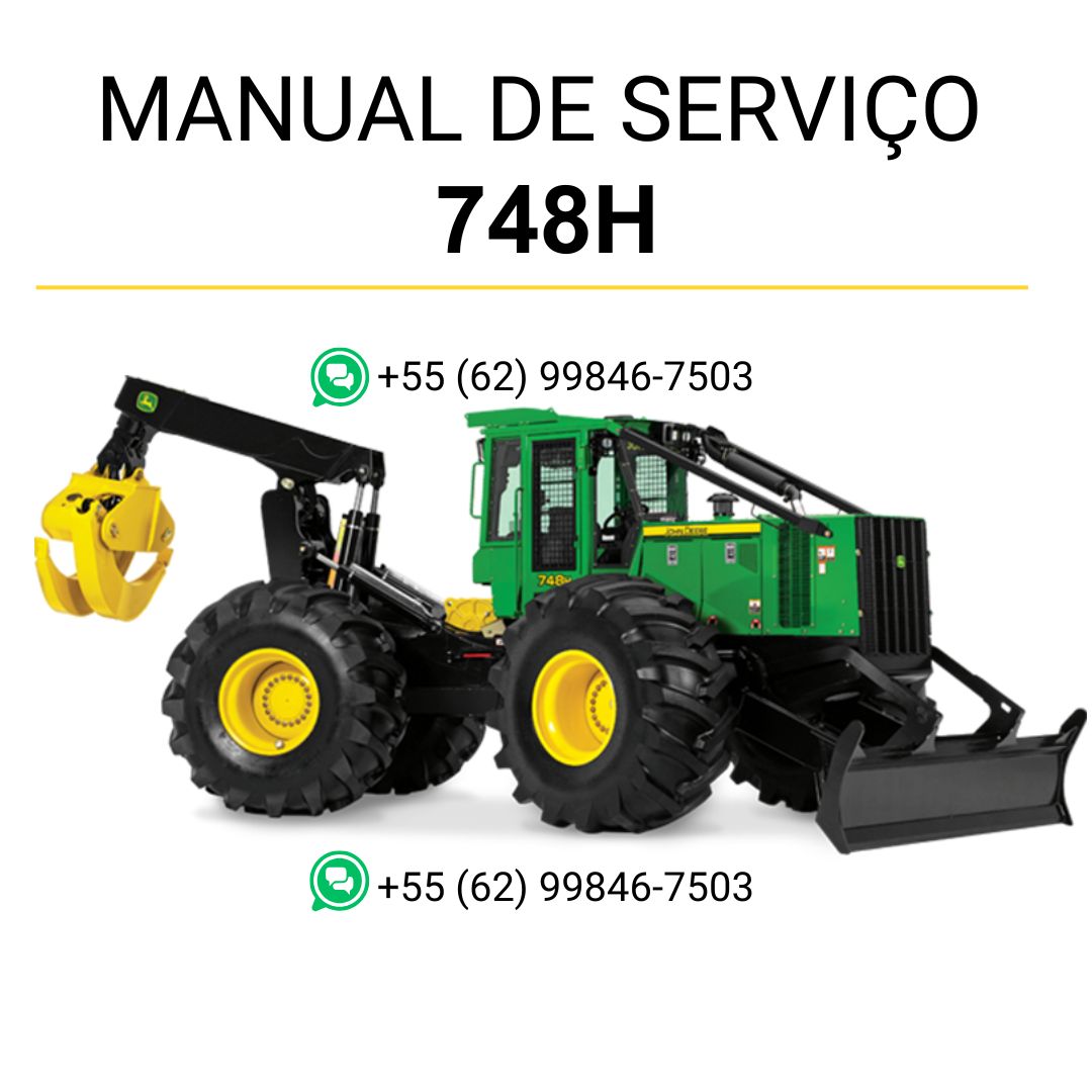 Manual de serviço mecânico John Deere 748H trator florestal em PDF com orientações detalhadas de manutenção e reparo