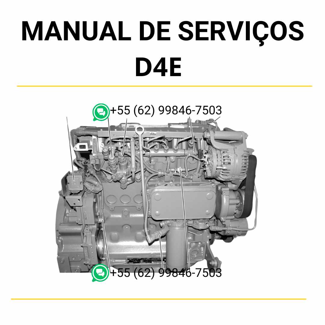 Manual de serviço do motor Volvo D4E em PDF, com instruções de oficina detalhadas, esquemas técnicos e procedimentos de manutenção.