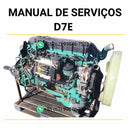 Manual de serviço do motor Volvo D7E em PDF, com instruções detalhadas de oficina, diagramas hidráulicos e procedimentos de reparo técnico.