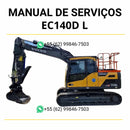 Manual de serviço de oficina Volvo EC140D L em PDF, com instruções técnicas detalhadas para manutenção, reparos e ajustes de escavadeiras