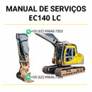 Manual de serviço de oficina Volvo EC140 LC em PDF, com instruções detalhadas de manutenção, reparos e ajustes técnicos para escavadeiras