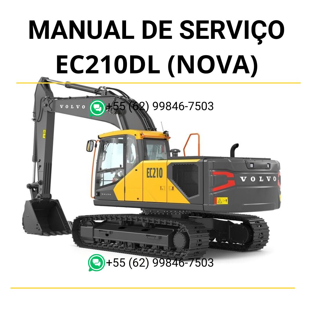 Manual de serviço completo Volvo EC210DL em PDF, com procedimentos OEM detalhados, diagramas de manutenção e instruções técnicas de oficina.