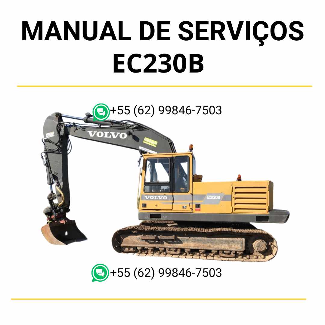 Manual de serviço de oficina Volvo EC230B escavadeira em PDF com instruções detalhadas de manutenção e guia prático para reparos eficientes