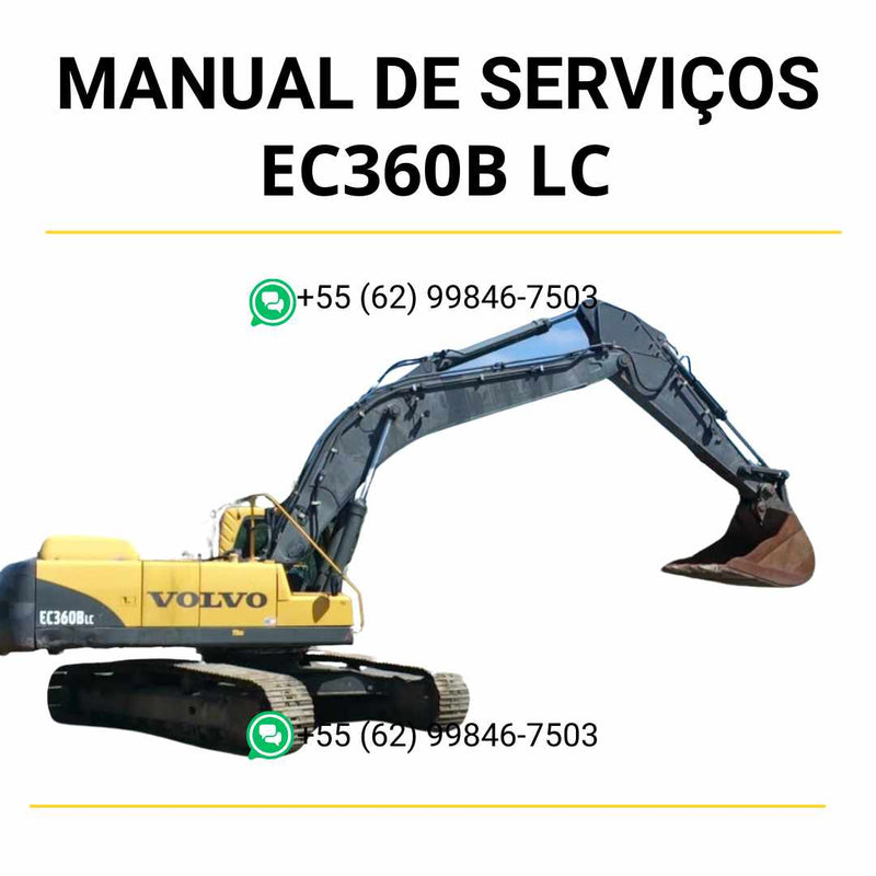 Manual de serviço de oficina Volvo EC360B LC escavadeira em PDF com instruções técnicas detalhadas, guia completo de manutenção e reparos