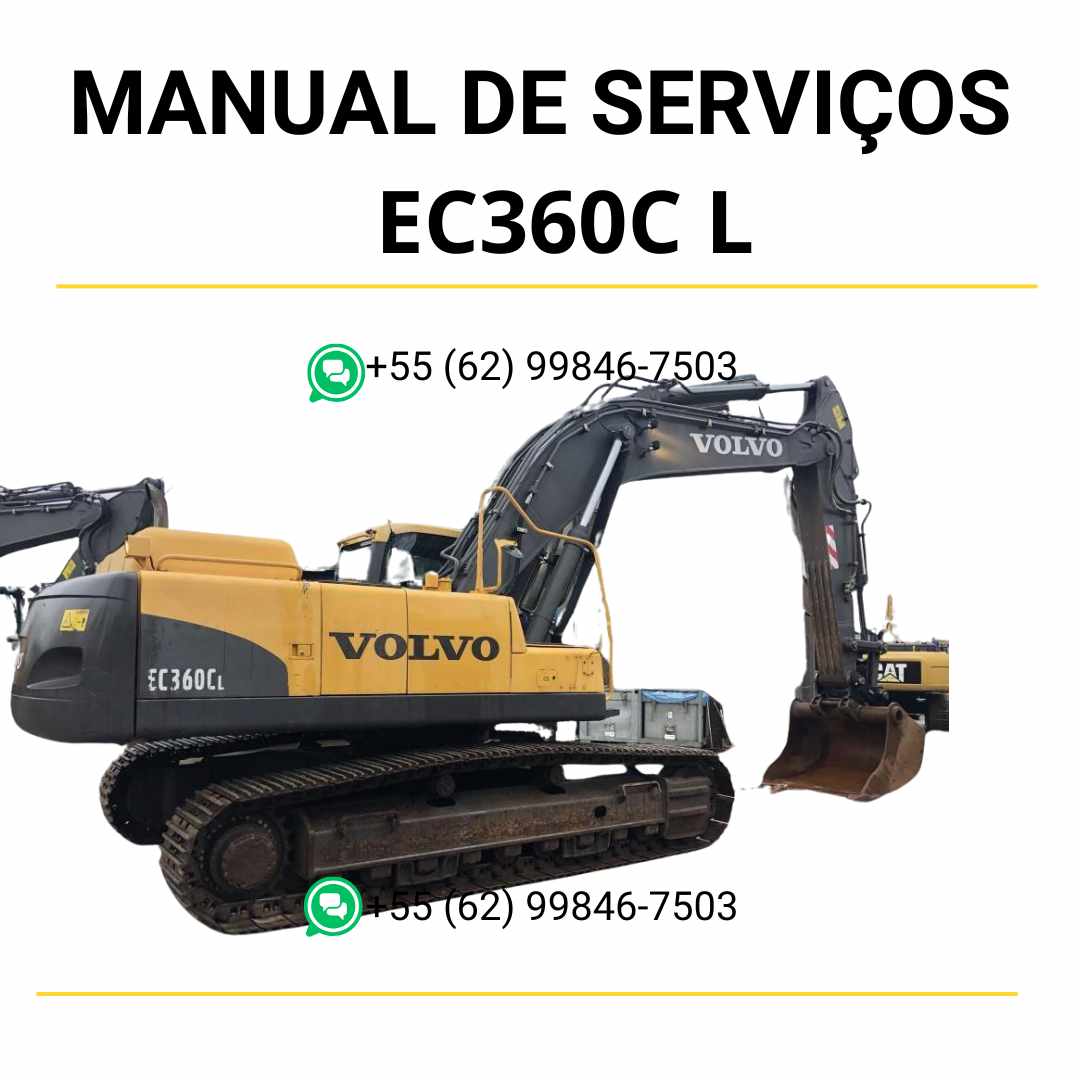 Manual de serviço de oficina Volvo EC360C L escavadeira em PDF com guia técnico completo, instruções de manutenção e reparos detalhados