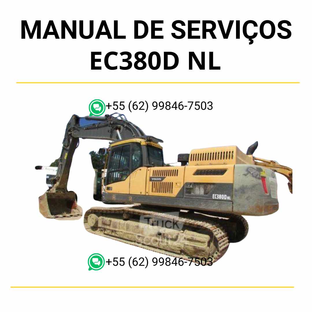 Manual de serviço de oficina Volvo EC380D NL escavadeira em PDF com instruções detalhadas de manutenção, guia técnico ilustrado e procedimentos completos de reparo