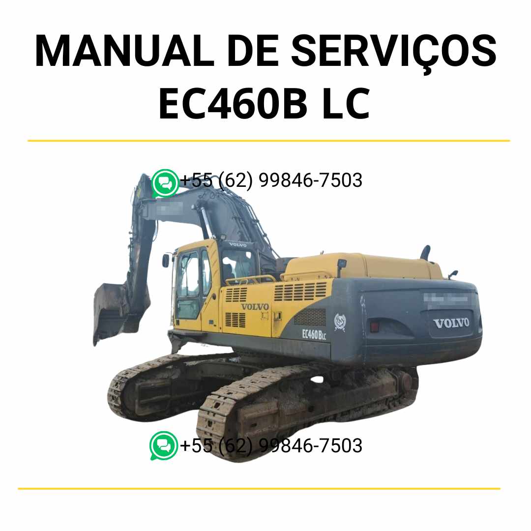Manual de serviço de oficina Volvo EC460B LC escavadeira em PDF com guia completo de manutenção, ilustrações técnicas e instruções detalhadas de reparo