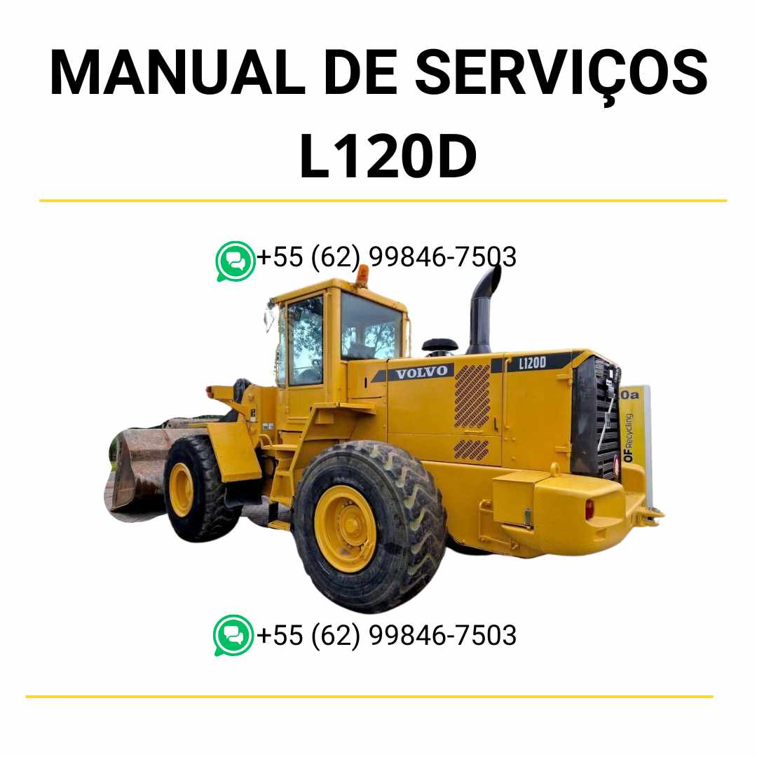 Manual de serviço Volvo L120D pá carregadeira em PDF com guia técnico completo, ilustrações detalhadas e instruções práticas de manutenção e reparo