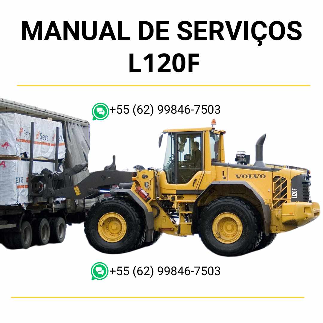 Manual de serviço de oficina Volvo L120F pá carregadeira em PDF com instruções detalhadas de manutenção, ilustrações técnicas e guia prático de reparos