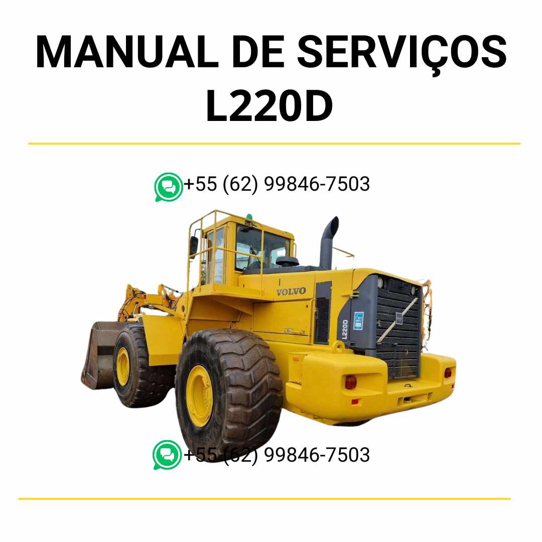 Manual de serviço de oficina Volvo L220D pá carregadeira em PDF com guia completo de manutenção, instruções detalhadas e orientações técnicas para reparos