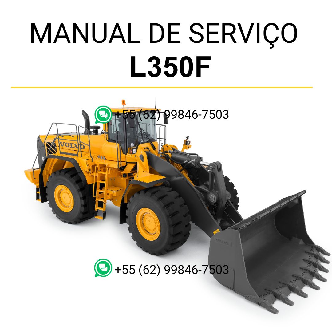 Manual de serviço Volvo L350F em PDF com 1.480 páginas em inglês para manutenção completa da pá carregadeira