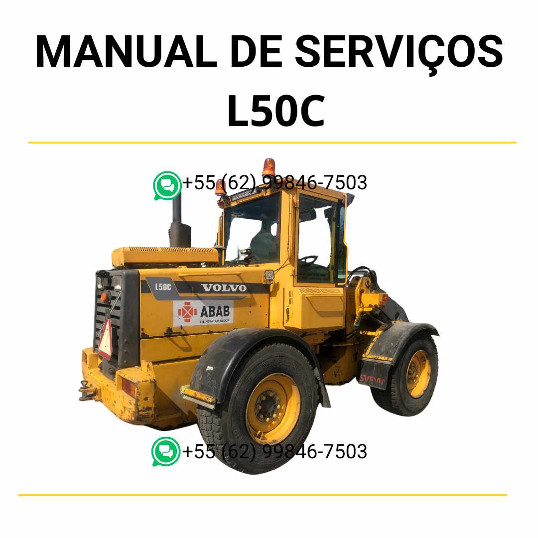 Manual de serviço Volvo L50C carregadeira em PDF com guia completo de manutenção, ilustrações técnicas e instruções detalhadas de reparo