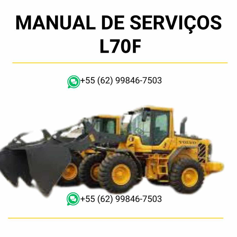 Manual de serviço Volvo L70F pá carregadeira em PDF com orientações técnicas detalhadas, diagramas hidráulicos e guia de manutenção completa.