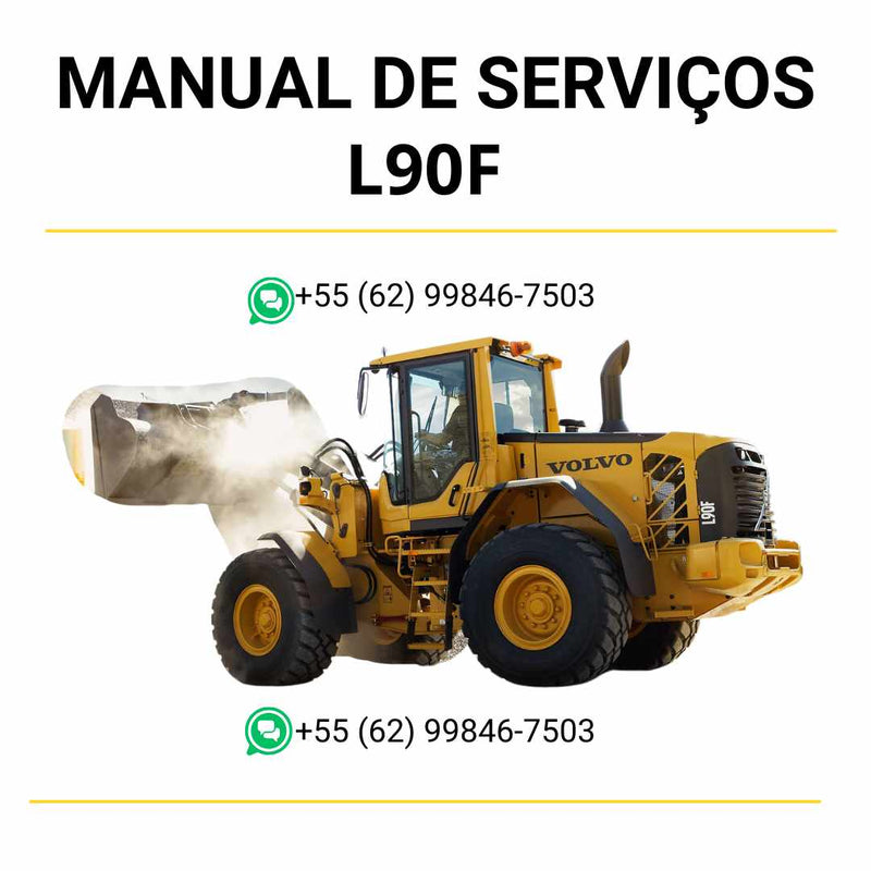 Manual de serviço de oficina Volvo L90F pá carregadeira em PDF com instruções detalhadas, guia completo de manutenção e orientações técnicas para reparos
