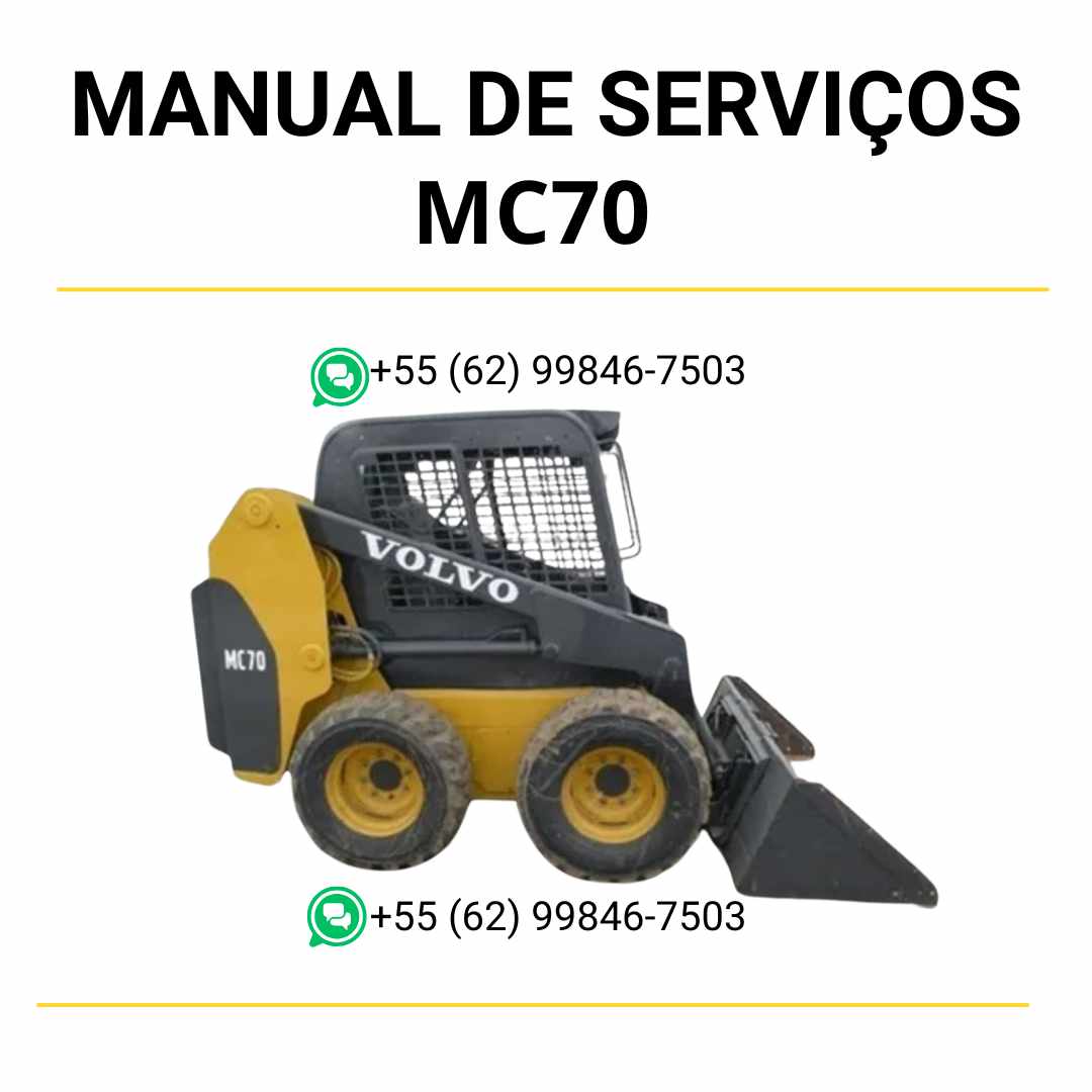 Manual de serviço de oficina Volvo MC70 mini carregadeira em PDF com guia completo de manutenção, instruções detalhadas e orientações técnicas para reparos