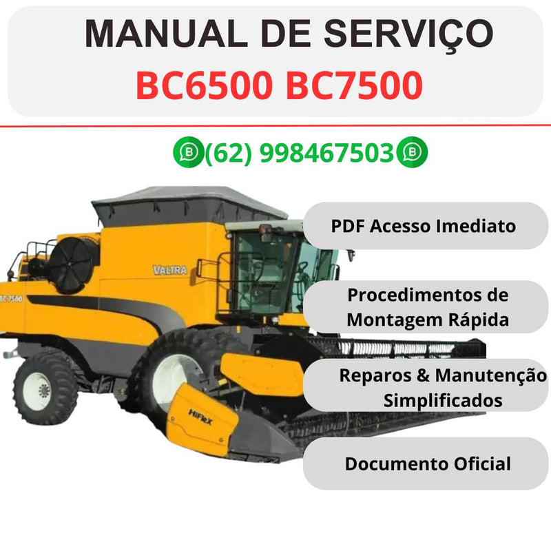 Manual De Serviço Colheitadeira Bc7500 - Valtra