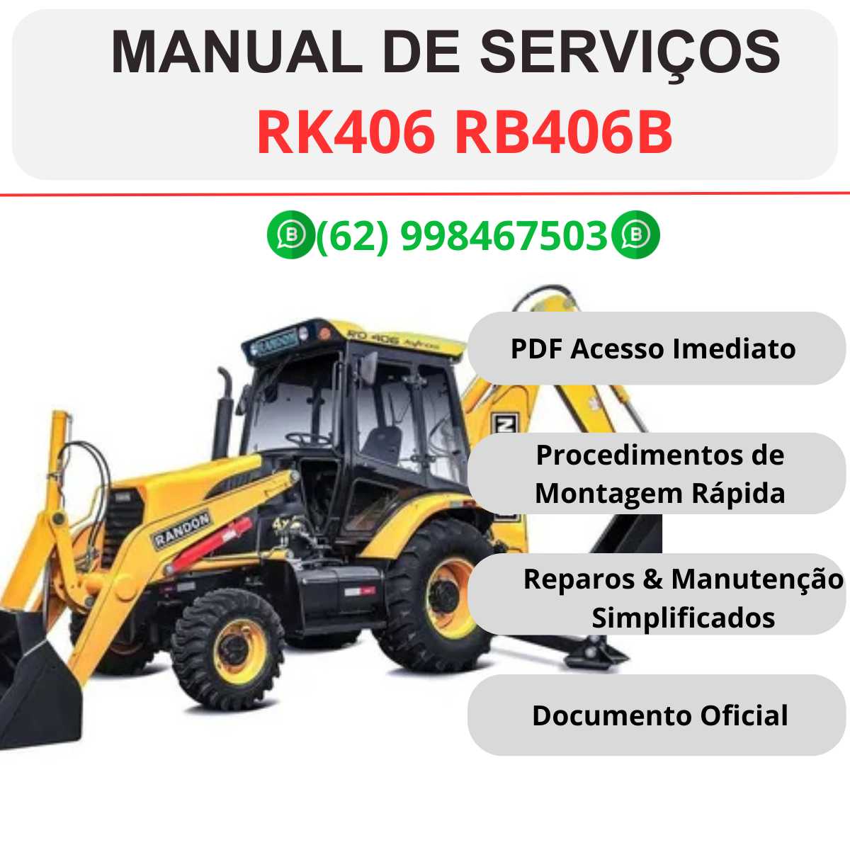 Manual de Serviços Oficina RD406B RK406 – Retroescavadeira Randon