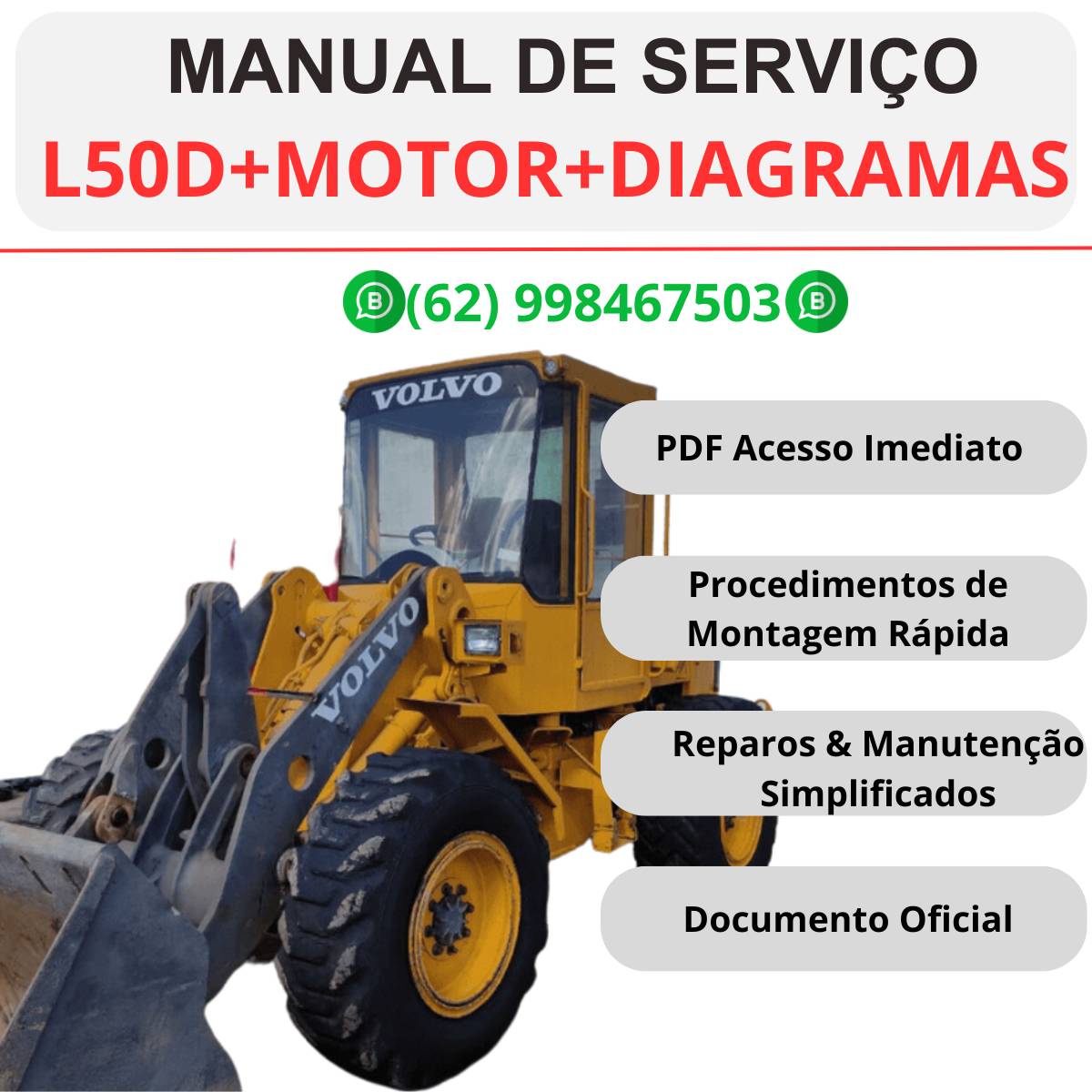 manual de reparo Volvo L50D carregadeira - PDF com sistema hidráulico
