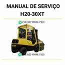 Guia de manutenção periódica Hyster H2.0-3.0XT em PDF com instruções detalhadas e cronograma completo de revisões da empilhadeira.