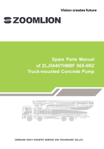 CATALOGO DE PEÇAS PDF BOMBA DE CONCRETO ZLJ5440THBBF 56X-6RZ - ZOOMLION