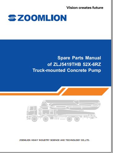 CATALOGO DE PEÇAS PDF BOMBA DE CONCRETO ZLJ5419THB 52X-6RZ - ZOOMLION