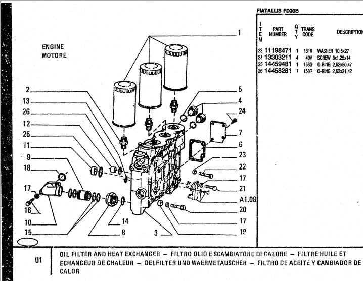 catalago de pecas tratores FD30B fiat allis