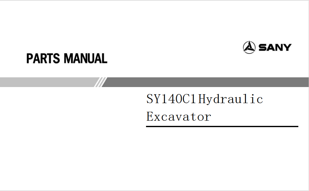 CATALOGO DE PEÇAS ESCAVADEIRA HIDRAULICA SANY - SY140C1