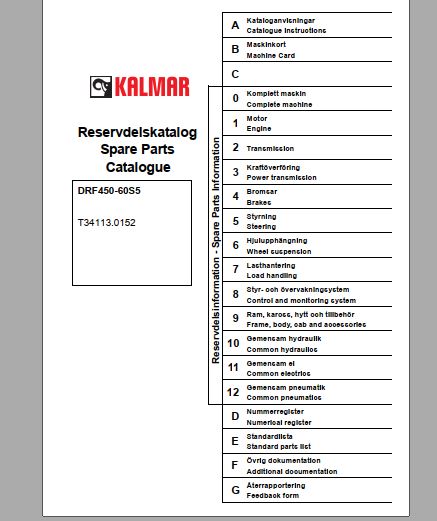 CATALOGO DE PEÇAS PDF EMPILHADEIRA DRF450-60S5
