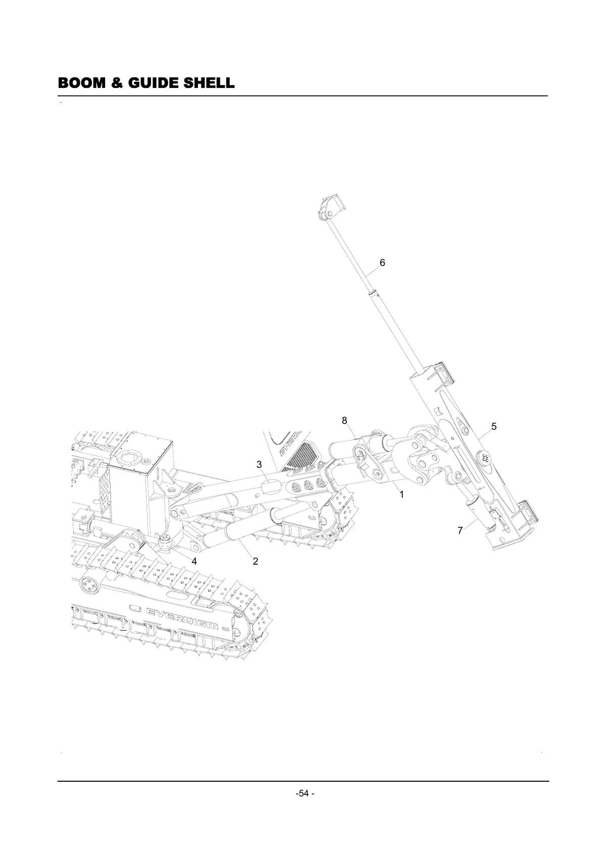 Everdigm Broca de Esteiras RD10 Series — perfuratriz, vista explodida 1
